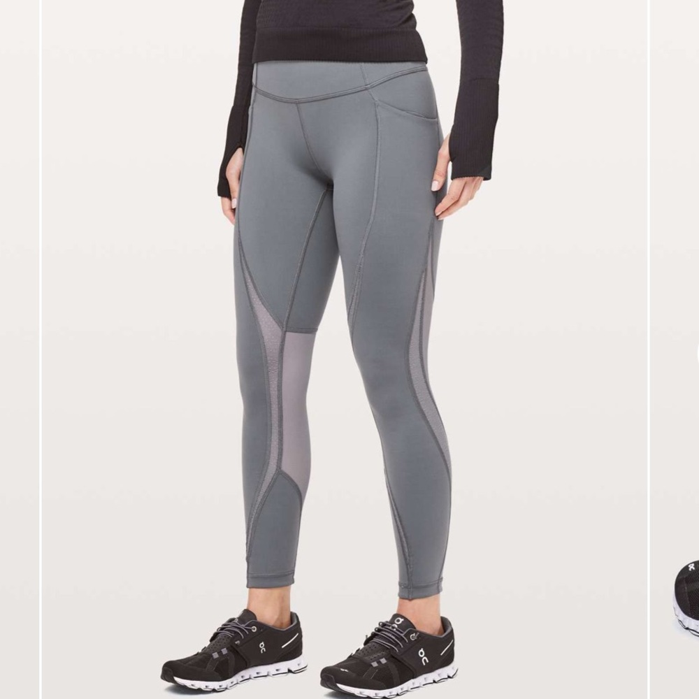 Lululemon- Sz 10- Run Smoothly 7/8 Tight W/ Pockets- Titanium- 25”